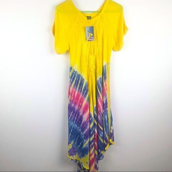 NEW Vibrant Tie Dye Beach Dress by Uniti International - Picture 1 of 12
